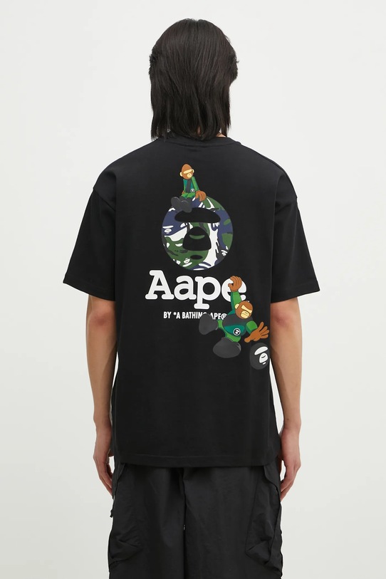 AAPE cotton t-shirt Aaper cotton black AAPTEM1574XXN