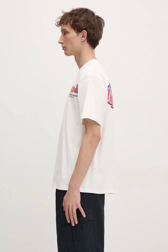 Manastash tricou din bumbac Citee Paint Logo 7924234004 alb AW24