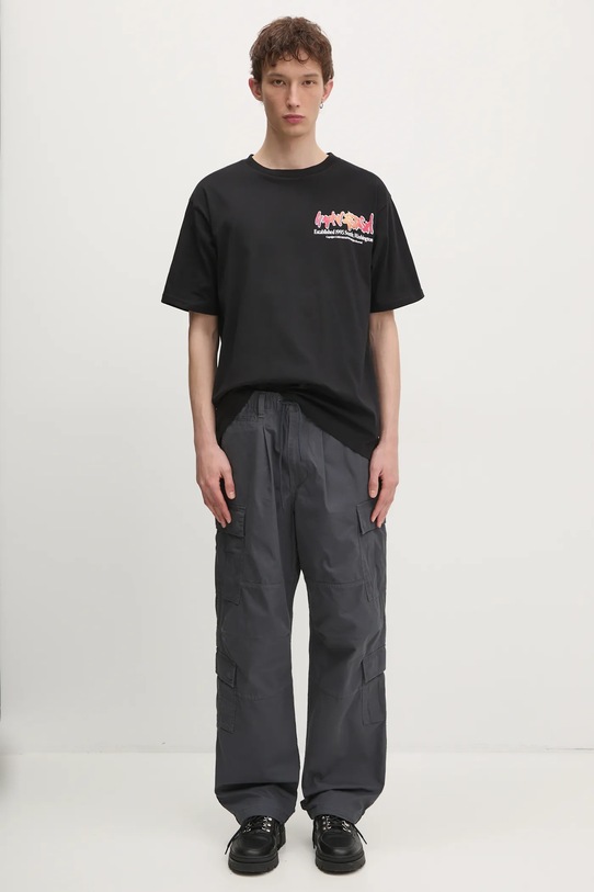 Βαμβακερό μπλουζάκι Manastash Citee Paint Logo μαύρο 7924234004