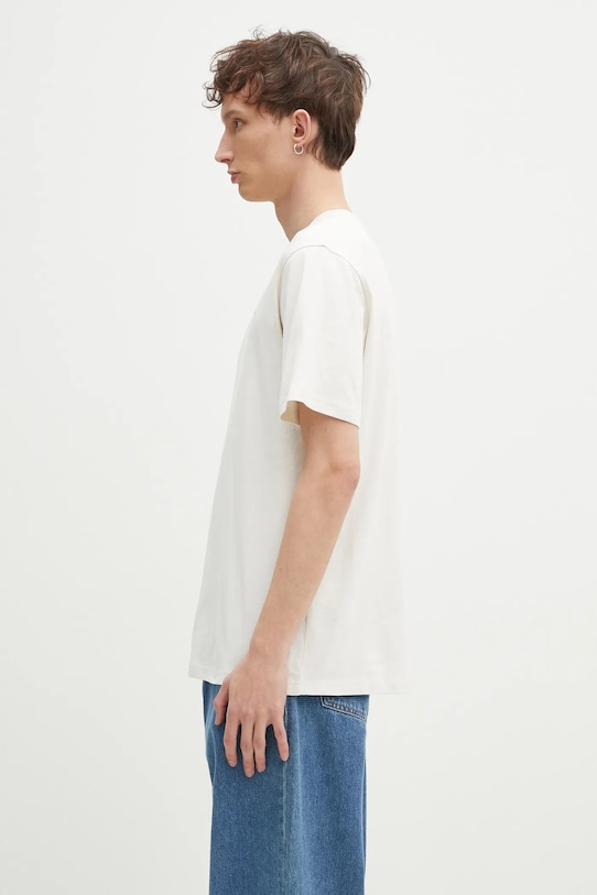 Хлопковая футболка Wood Wood Essential Sami classic 30250245 бежевый AW24