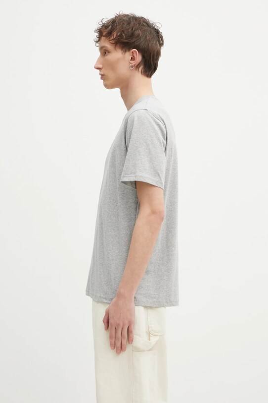 Wood Wood tricou din bumbac Essential Sami classic 30250245 gri AW24