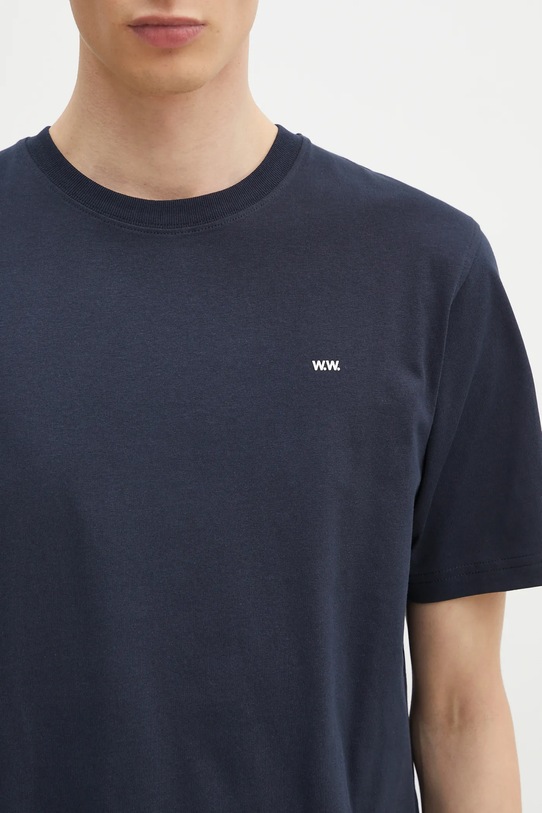 Wood Wood t-shirt bawełniany Essential Sami classic granatowy 30250245