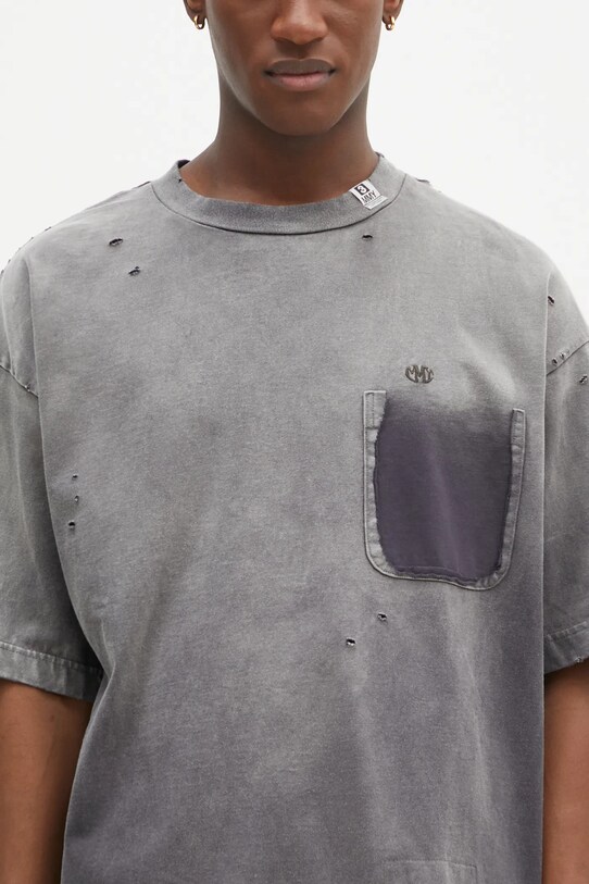 Maison MIHARA YASUHIRO cotton t-shirt Sun Faded Tee gray A13TS602
