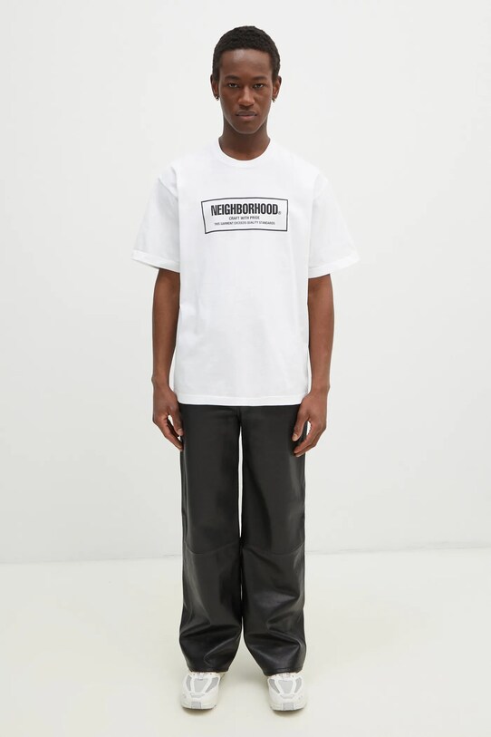 Bavlněné tričko NEIGHBORHOOD Tee SS - 1 242PCNH.ST01 bílá