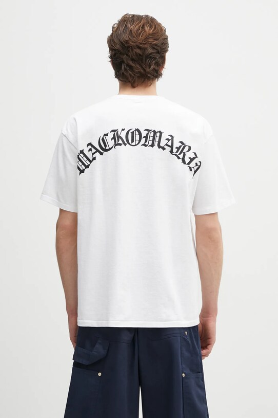 Oblečení Bavlněné tričko Wacko Maria Washed Heavy Weight 24FW.WMT.WT02 bílá