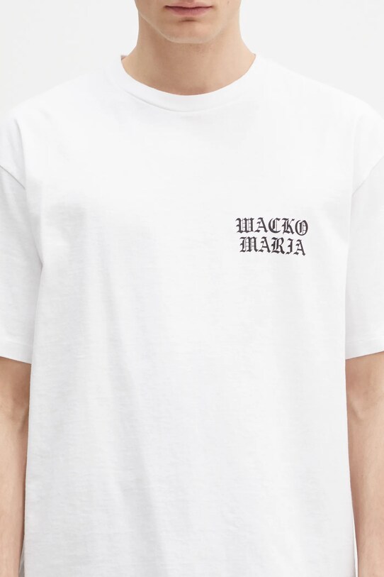 Bavlněné tričko Wacko Maria Washed Heavy Weight bílá 24FW.WMT.WT02
