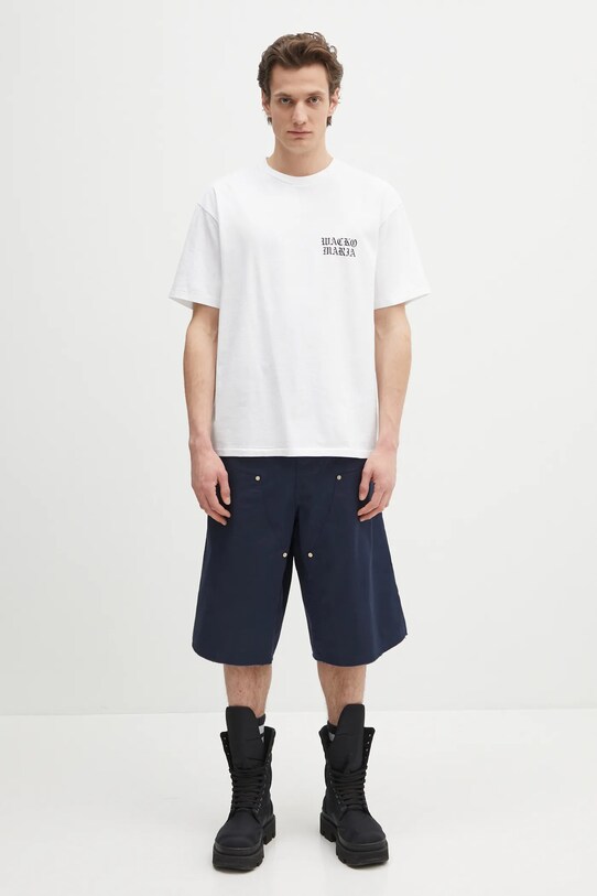 Bavlněné tričko Wacko Maria Washed Heavy Weight 24FW.WMT.WT02 bílá