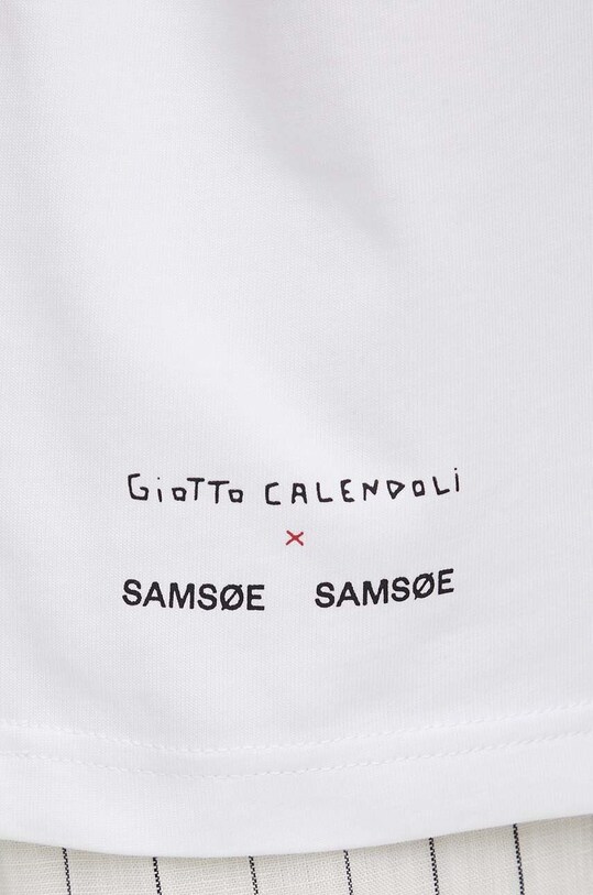 Samsoe Samsoe tricou din bumbac SAGIOTTO U24200007 alb