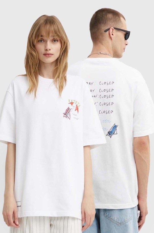 Samsoe Samsoe tricou din bumbac SAGIOTTO print alb U24200007