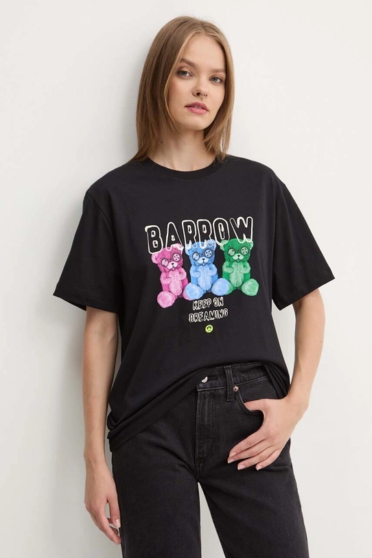 Odzież Barrow t-shirt bawełniany F4BWUATH061 czarny