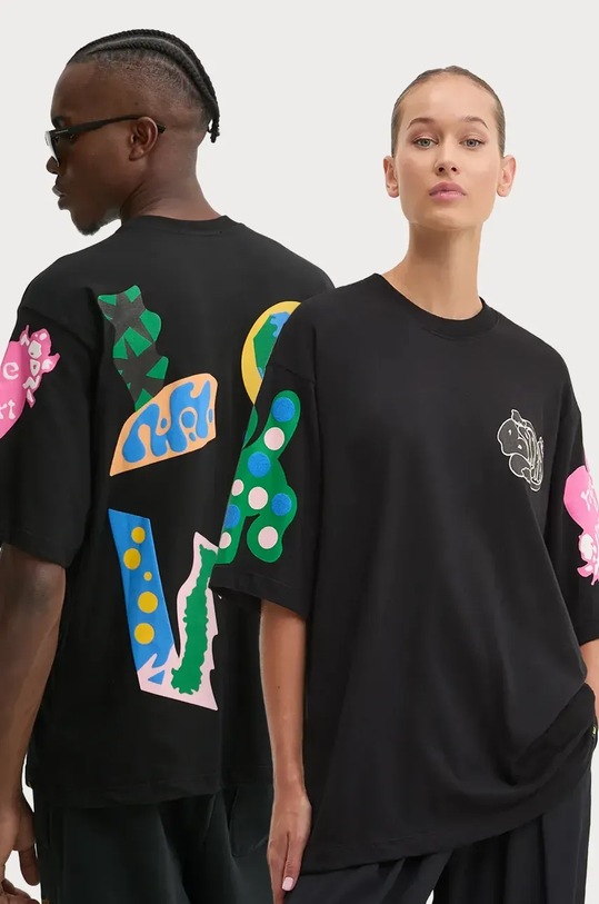 Pamučna majica Barrow print crna F4BWUATH081