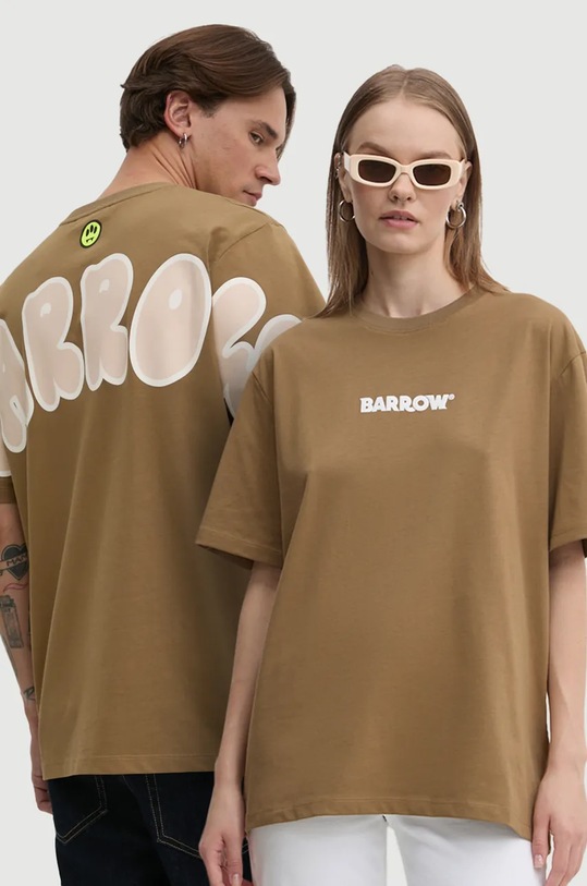 Pamučna majica Barrow pamuk zelena F4BWUATH142