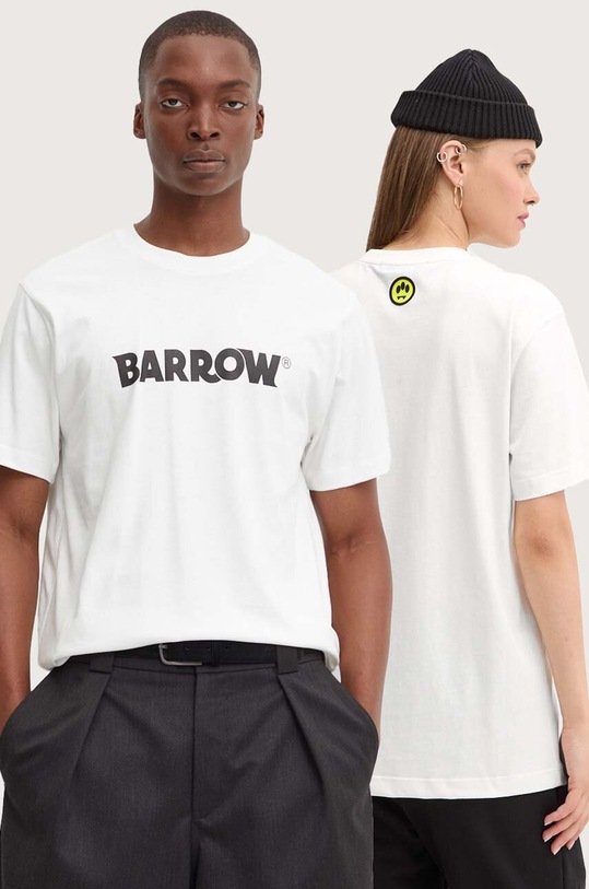 Barrow t-shirt bawełniany nadruk beżowy F4BWUATH144