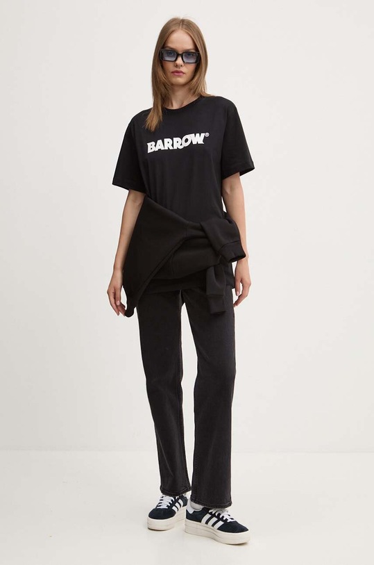 Odzież Barrow t-shirt bawełniany F4BWUATH144 czarny