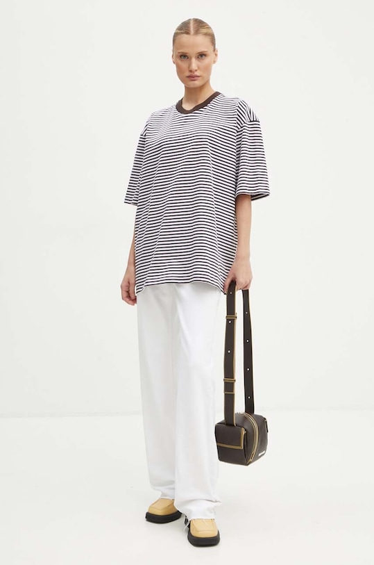 Bavlněné tričko Sunnei RTWXJER001 hnědá