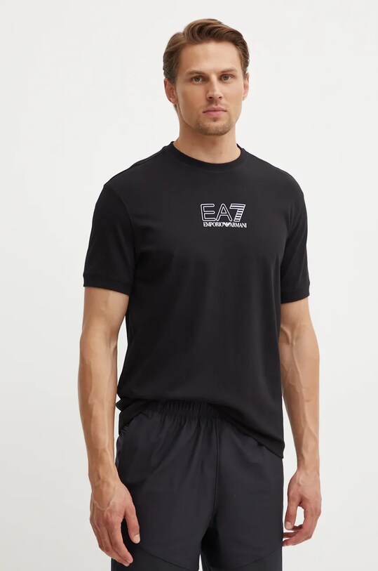 Хлопковая футболка EA7 Emporio Armani PJORZ.6DUT12.1200 чёрный AW24