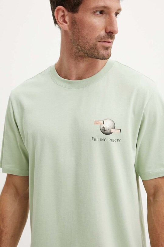Filling Pieces tricou din bumbac print verde 74414086001