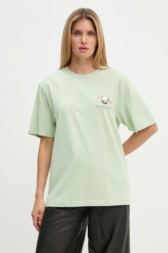 Bavlněné tričko Filling Pieces 74414086001 zelená AW24