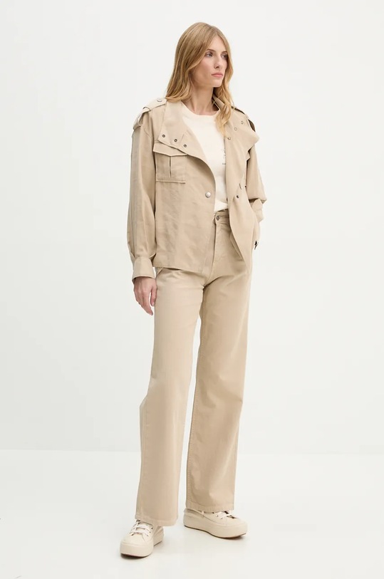 Samsoe Samsoe tricou din bumbac SAPOETRY U24300004 bej