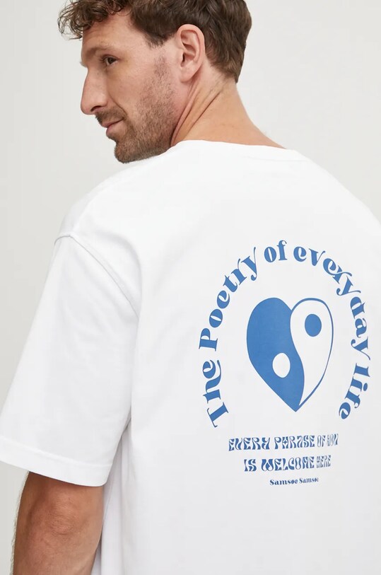Samsoe Samsoe tricou din bumbac SAPOETRY U24300010 alb AW24