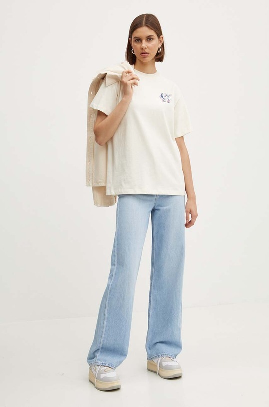 Bavlněné tričko Kaotiko AP059.01S.G002 béžová