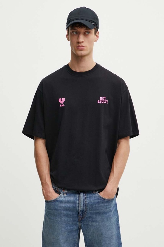 Kaotiko t-shirt bawełniany czarny AM097.01.G002