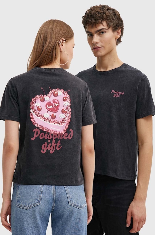 Kaotiko tricou din bumbac imprimeu negru AP019.01.M002