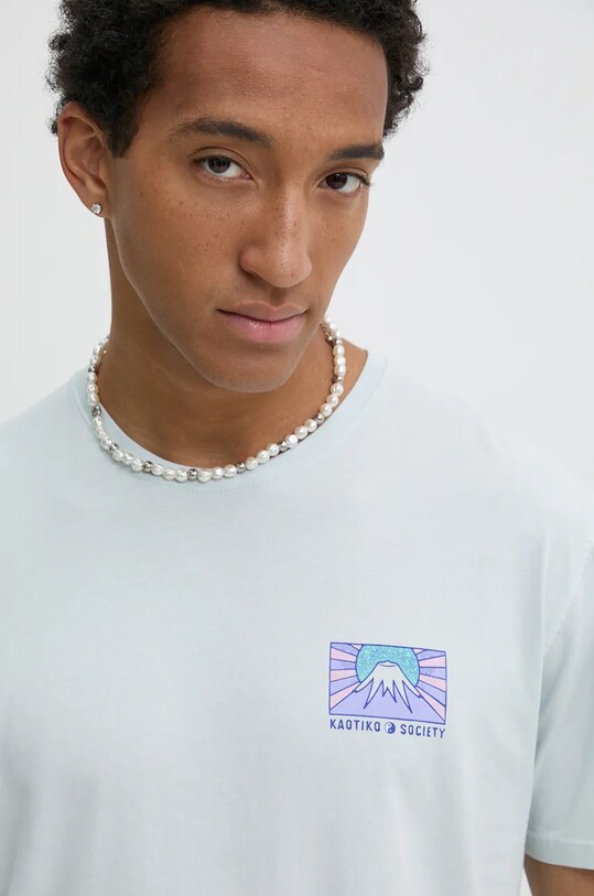 Kaotiko tricou din bumbac albastru AP067.01.G002
