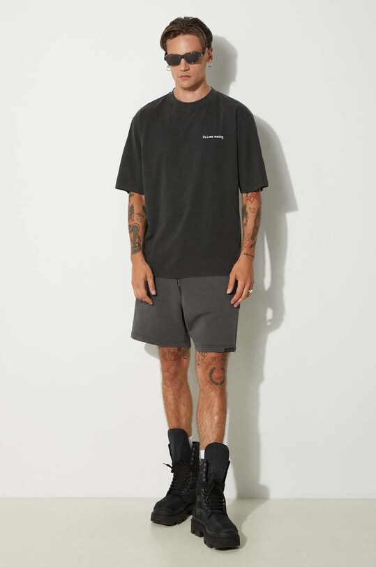 Bavlnené tričko Filling Pieces Boxy Vintage 74413780626 čierna AW24