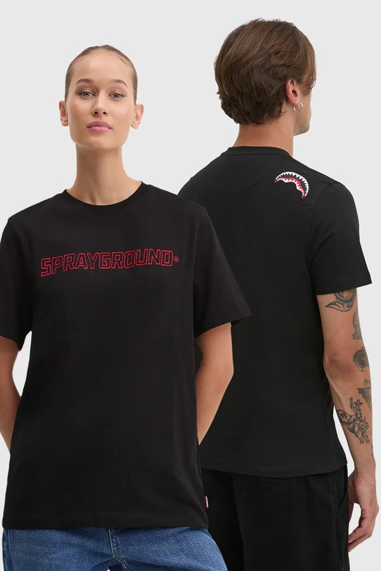 Bavlnené tričko Sprayground nášivka čierna 21PESP002D