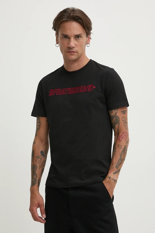 Бавовняна футболка Sprayground 21PESP002D чорний AW24