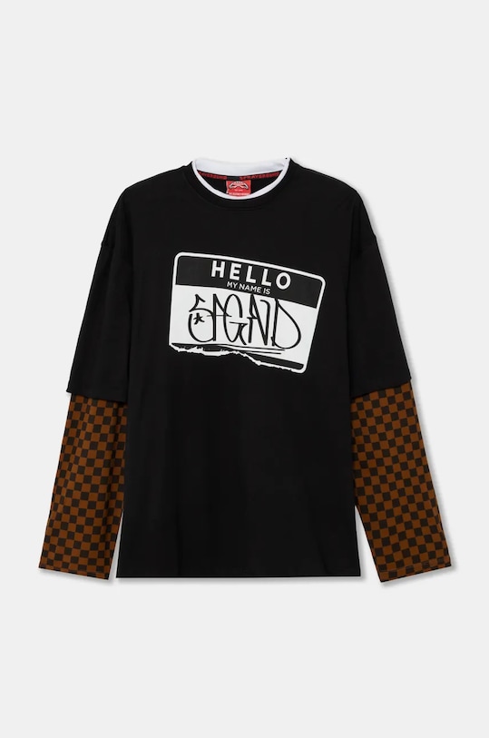 Памучна блуза с дълги ръкави Sprayground стандартна черен SP408