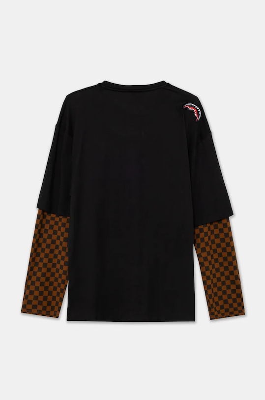 Памучна блуза с дълги ръкави Sprayground SP408 черен AW24