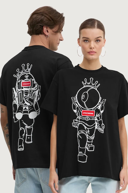 Pamučna majica Sprayground print crna SP620