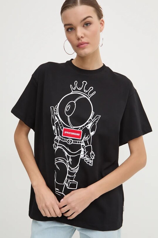 Odzież Sprayground t-shirt bawełniany SP620 czarny