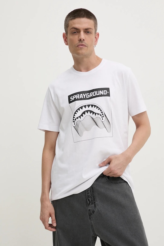 Памучна тениска Sprayground бял SP667