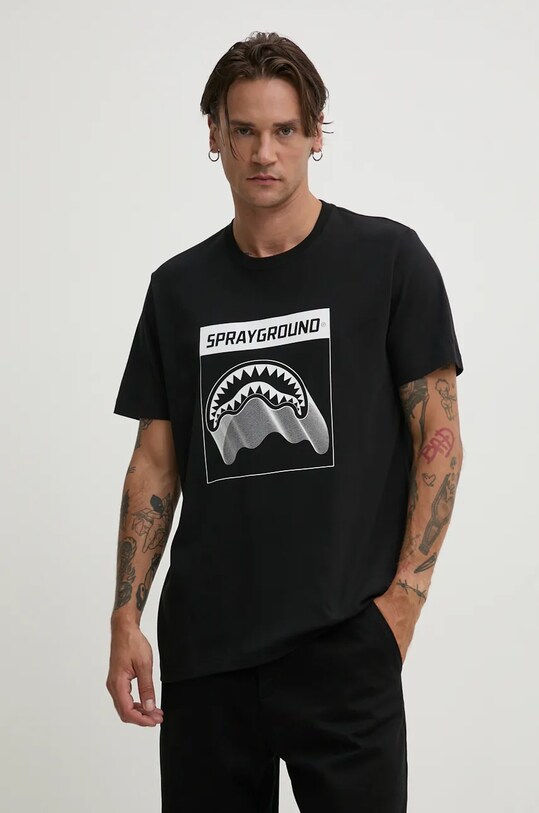 Sprayground tricou din bumbac negru SP667