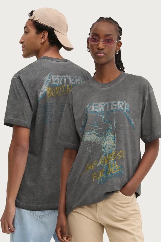 Vertere Berlin tricou din bumbac print gri VER.T246