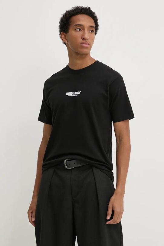 Vertere Berlin tricou din bumbac negru VER.T256