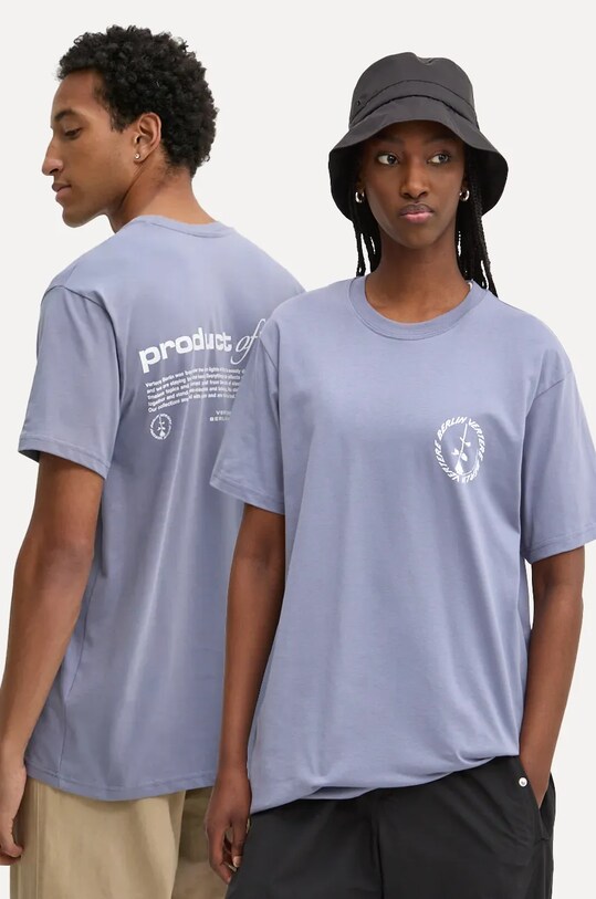 Vertere Berlin t-shirt bawełniany nadruk fioletowy VER.T252