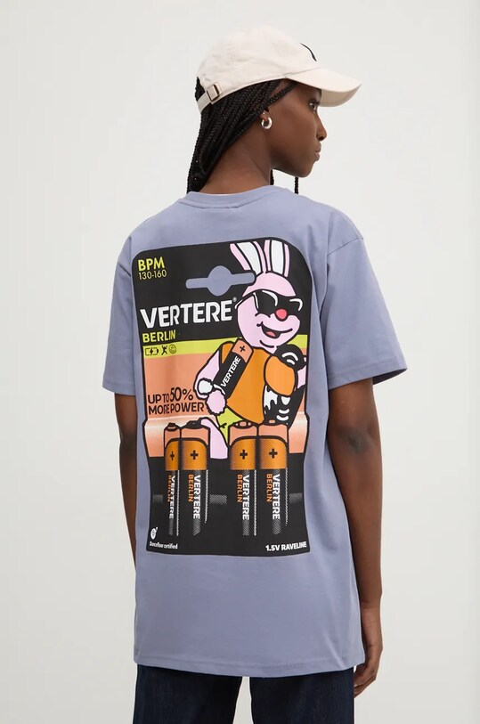 Vertere Berlin tricou din bumbac VER.T271 violet AW24