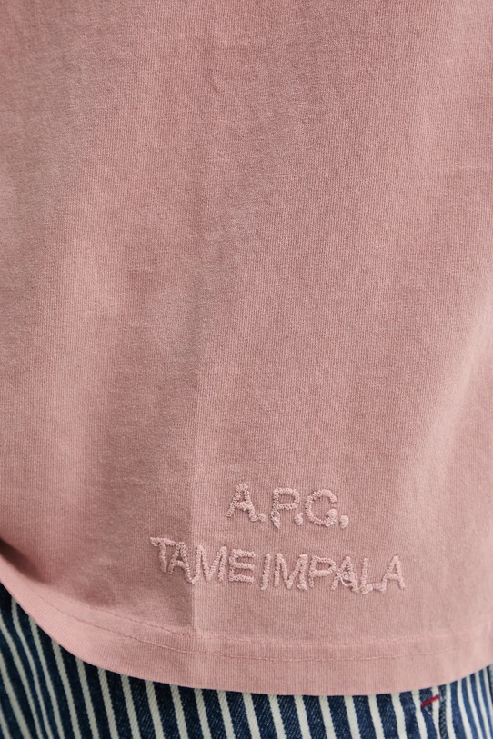 A.P.C. pamut póló Floater rózsaszín COHBS.M26437.FAD