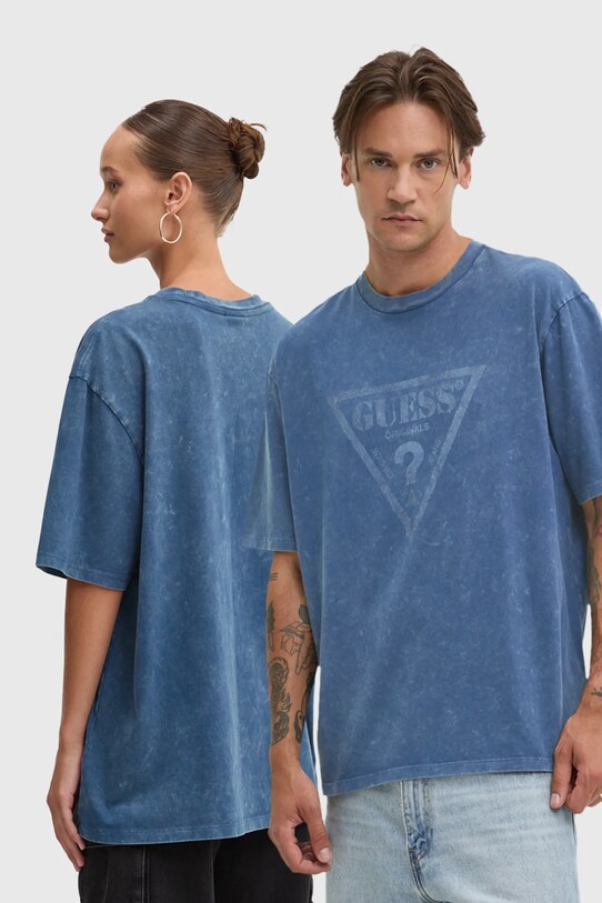 Guess Originals t-shirt bawełniany nadruk niebieski M4BI13.K8FQ4