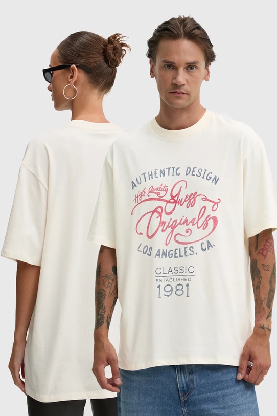 Pamučna majica Guess Originals pamuk bež M4BI18.K8FQ4