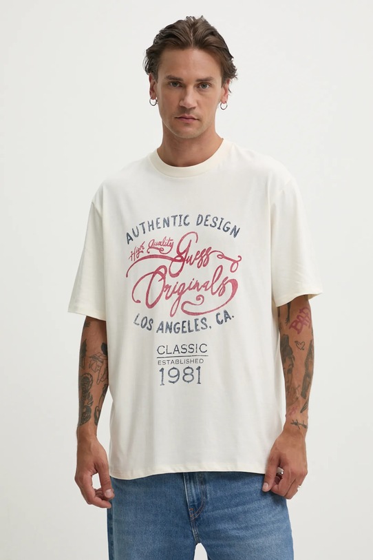 Pamučna majica Guess Originals M4BI18.K8FQ4 bež AW24