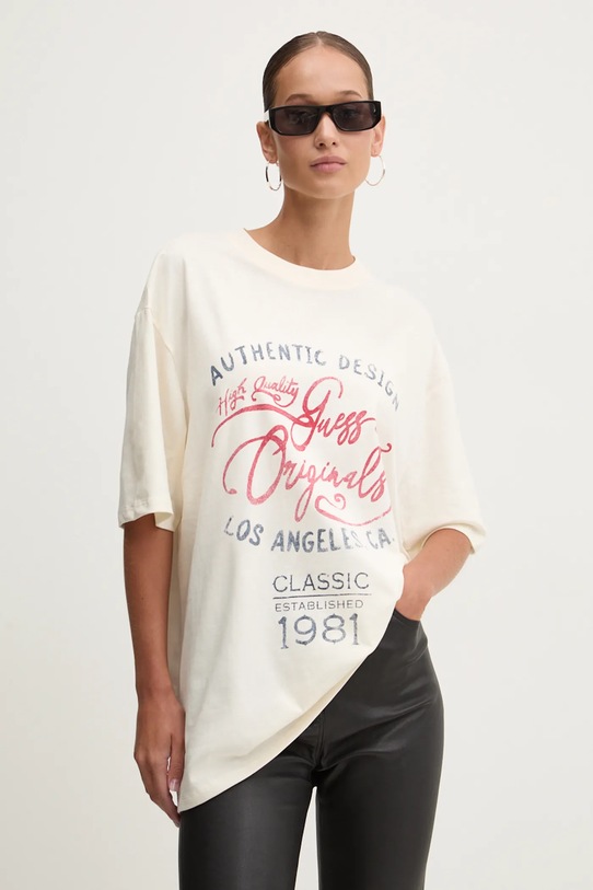 Odjeća Pamučna majica Guess Originals M4BI18.K8FQ4 bež