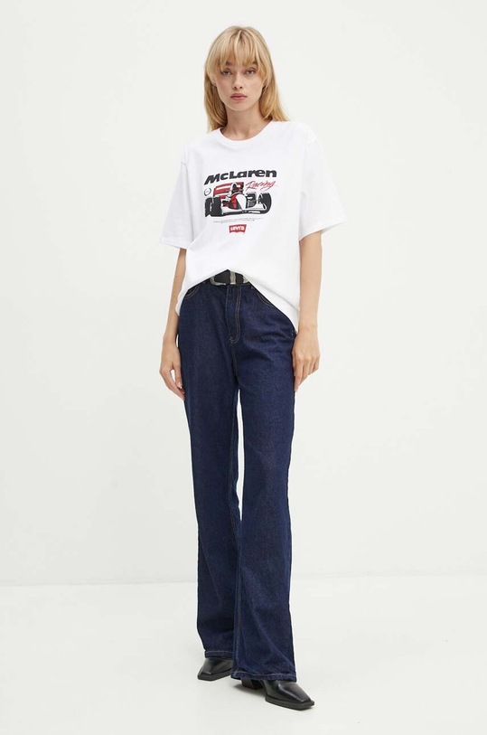 Odzież Levi's t-shirt bawełniany Levi’s x McLaren A8991.0000 biały
