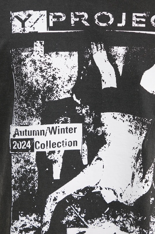 Y/Project cotton t-shirt ROCK BAND PRINT PINCHED LOGO T-SHIRT 204TS020