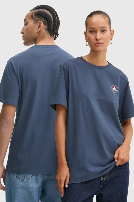 Converse tricou din bumbac print albastru 10026565.A04