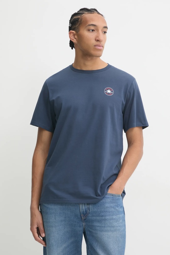 Converse tricou din bumbac albastru 10026565.A04